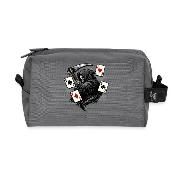 Grim Reaper Poker Player Dark Fantasy Motif - Recycled Toiletry Zip Bag - anthracite - Front