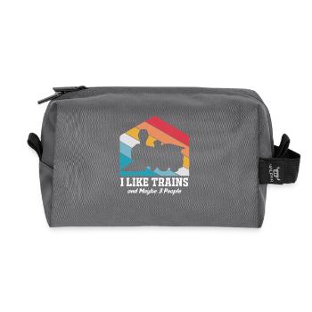 Model Railway Model Making Model Maker - Recycled Toiletry Zip Bag - anthracite - Front