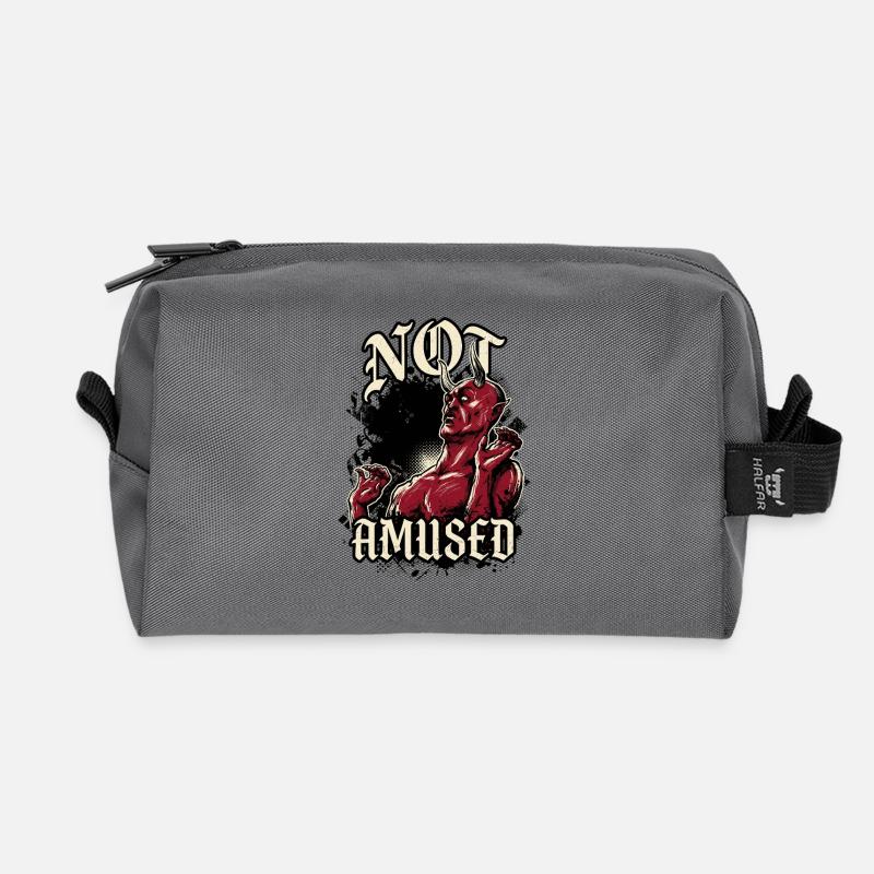Roter Teufel Not Amused Lustig - Recycelte Kulturtasche - Anthrazit
