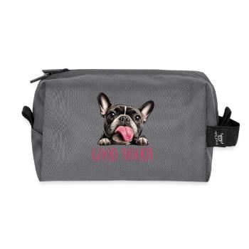 Good Moody French Bulldog Funny Dog - Recycled Toiletry Zip Bag - anthracite - Front
