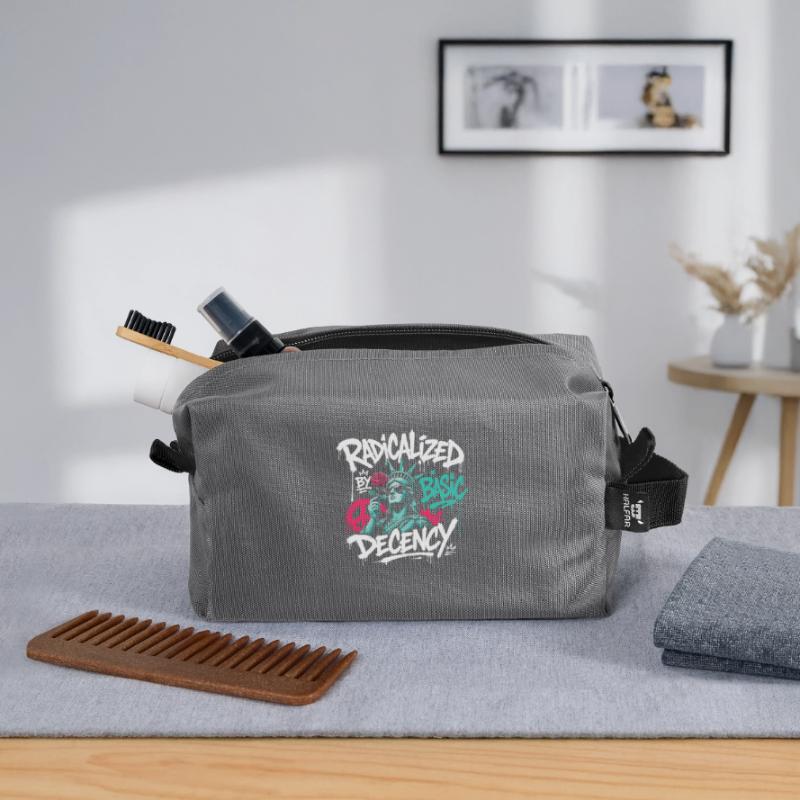 Radicalized Basic Decency Graffiti Recycled Toiletry Zip Bag