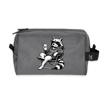 Waschbär Relax - Recycelte Kulturtasche - Anthrazit - Vorne