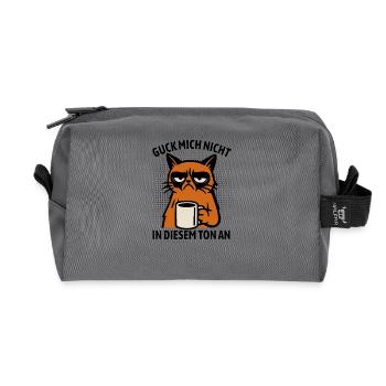 Guck mich nicht in diesem Ton an - Katze - Recycelte Kulturtasche - Anthrazit - Vorne