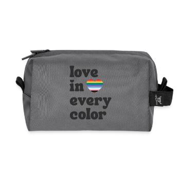 Cœur arc-en-ciel de l’amour dans toutes les couleurs LGBTQIA - Trousse de toilette en tissu recyclé - anthracite - Devant