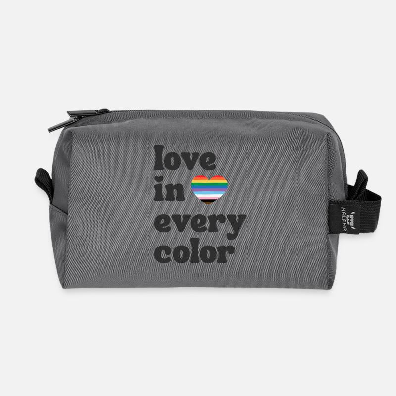 Love in every Color Pride LGBTQIA Regenbogen Herz - Recycelte Kulturtasche - Anthrazit