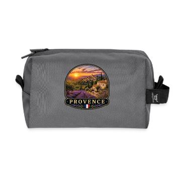 Lavendelfelder Provence Südfrankreich Urlaub  - Recycelte Kulturtasche - Anthrazit - Vorne