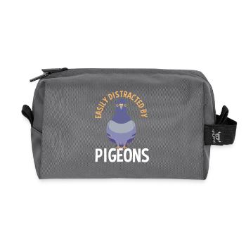 Pigeon pigeons - Recycled Toiletry Zip Bag - anthracite - Front