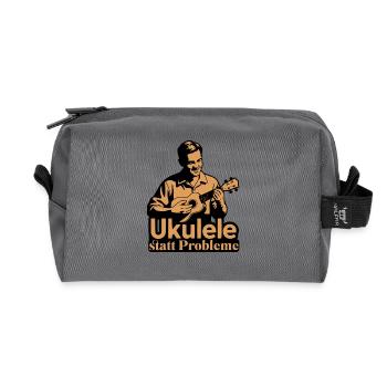 Ukulélé au lieu de problèmes, drôle de disant de ukulélé - Trousse de toilette en tissu recyclé - anthracite - Devant