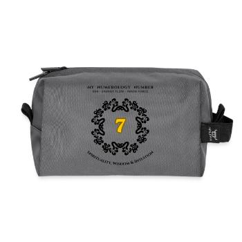 Numéro 7 Symbole de la spiritualité, de la sagesse et de l’intuition - Trousse de toilette en tissu recyclé - anthracite - Devant