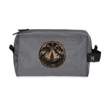 Moonlit Forest Circle - Recycled Toiletry Zip Bag - anthracite - Front
