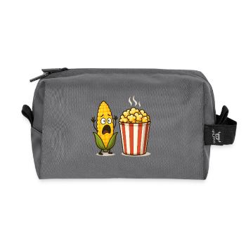 Popcorn choqué au maïs - Trousse de toilette en tissu recyclé - anthracite - Devant