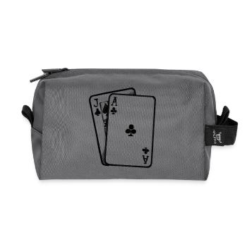 Blackjack Kreuz Ass Pik Bube Casino - lllustration - Recycelte Kulturtasche - Anthrazit - Vorne
