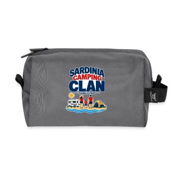 Campinggeschenke, Sardinien Camping Clan Familienausflug - Recycelte Kulturtasche - Anthrazit - Vorne