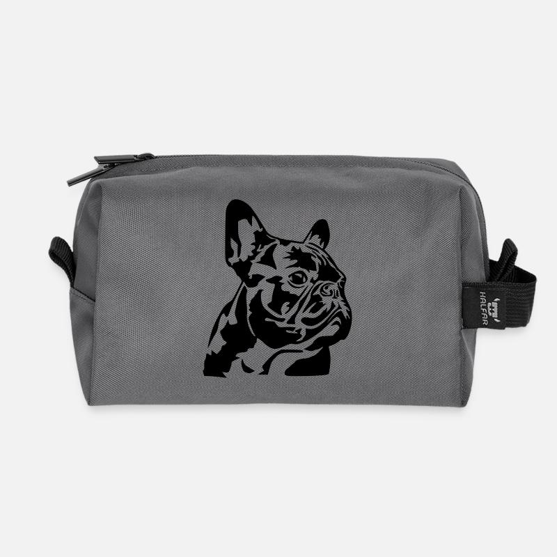 French Bulldog - Recycelte Kulturtasche - Anthrazit