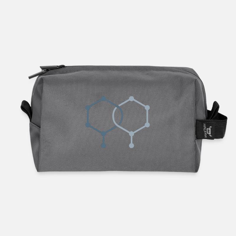 Isomer Shift – Chemistry Design - Recycled Toiletry Zip Bag - anthracite