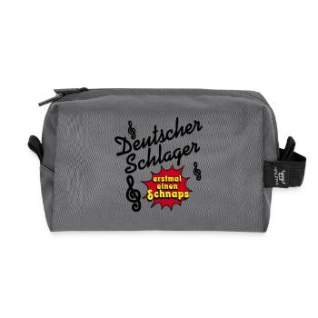 Schlager party, Schlager music, first schnapps - Recycled Toiletry Zip Bag - anthracite - Front