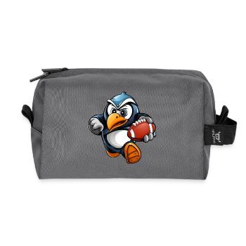 Joueur de rugby des Penguins - Trousse de toilette en tissu recyclé - anthracite - Devant
