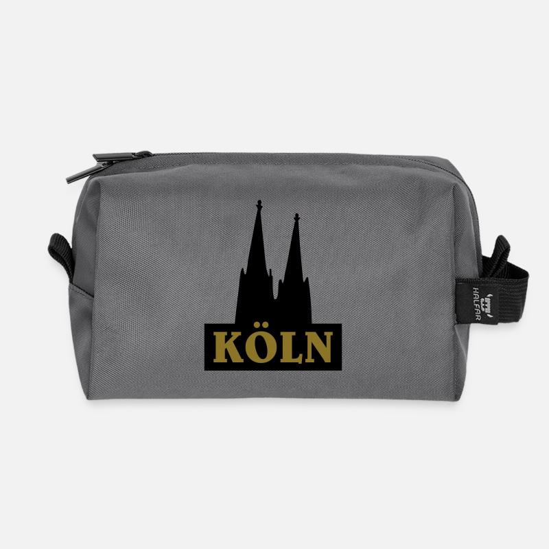 Cologne cathedral - Recycled Toiletry Zip Bag - anthracite