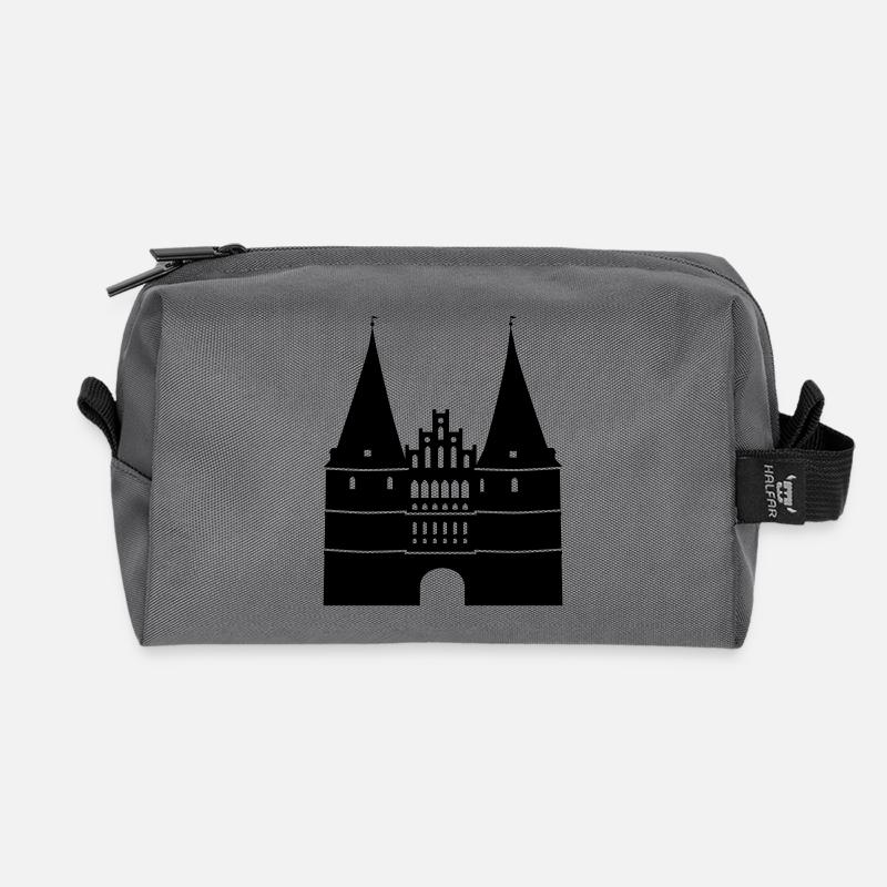 Holstentor von Lübeck - Recycelte Kulturtasche - Anthrazit