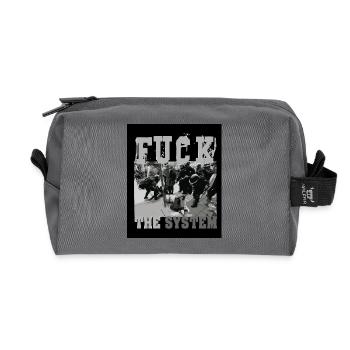 FUCK THE SYSTEM - Recycelte Kulturtasche - Anthrazit - Vorne