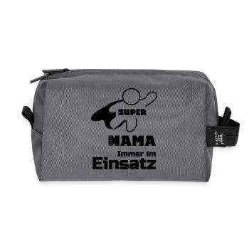 Super Mama Mutter Muttertag Familie Geschenk - Recycelte Kulturtasche - Anthrazit - Vorne