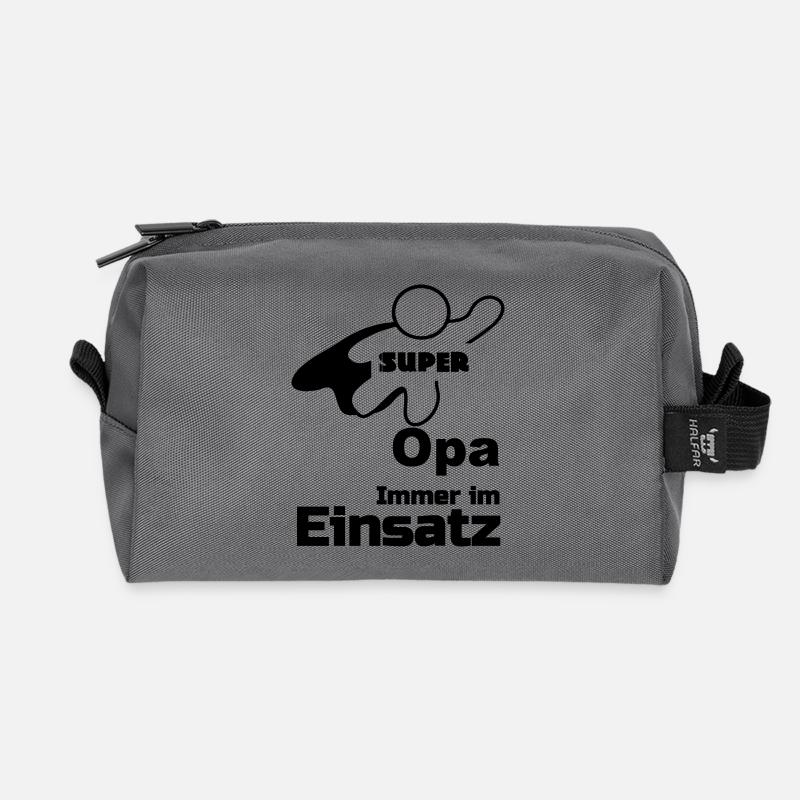 Super Opa Geschenk - Recycelte Kulturtasche - Anthrazit