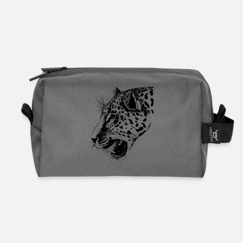 leopard - Recycelte Kulturtasche - Anthrazit