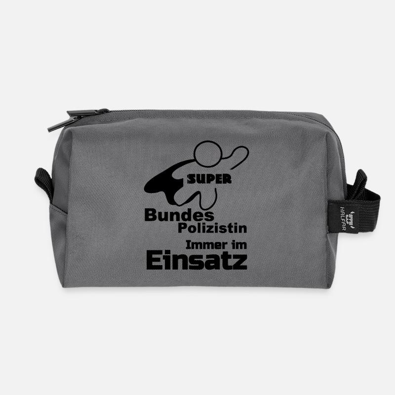 Super Bundespolizistin Polizei, Sprüche, Geschenk - Recycelte Kulturtasche - Anthrazit