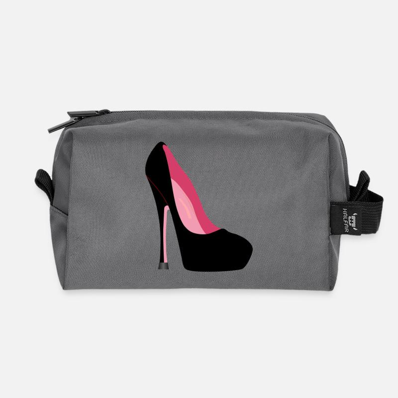 Stiletto High Heels - Recycelte Kulturtasche - Anthrazit
