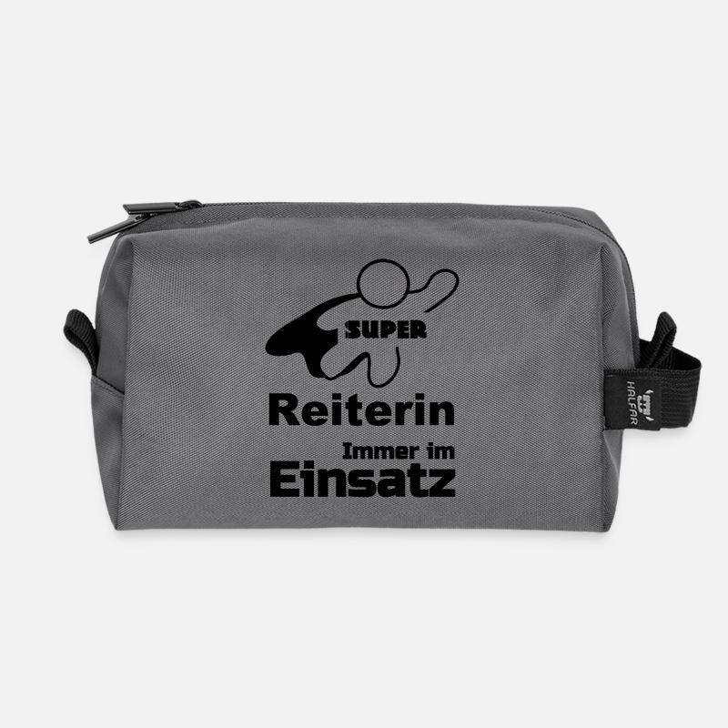 Super Reiterin, Reiten, Pferd, Sport, Geschenk - Recycelte Kulturtasche - Anthrazit