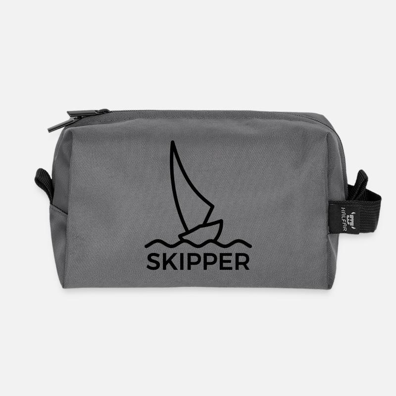 Skipper / segeln - Recycelte Kulturtasche - Anthrazit
