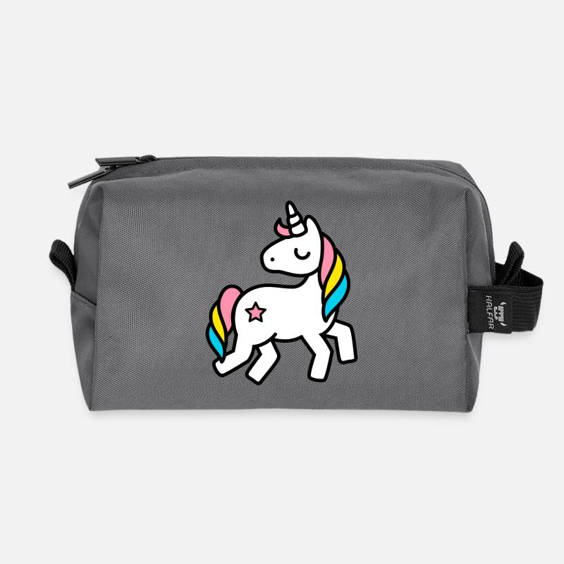 unicorn - Recycled Toiletry Zip Bag - anthracite