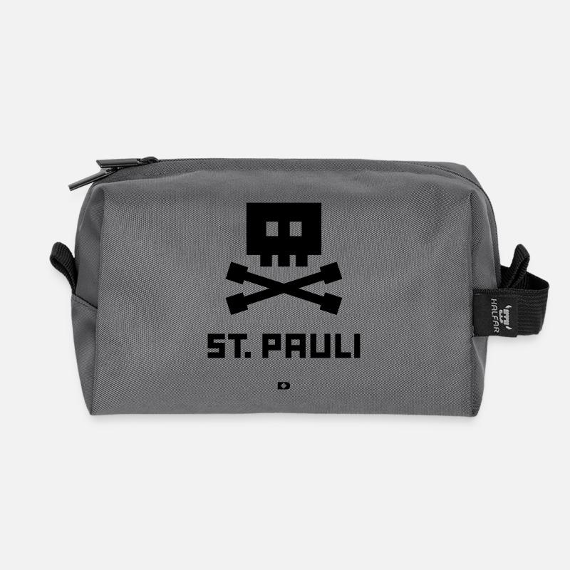 A-207 St. Pauli Totenkopf - Recycelte Kulturtasche - Anthrazit