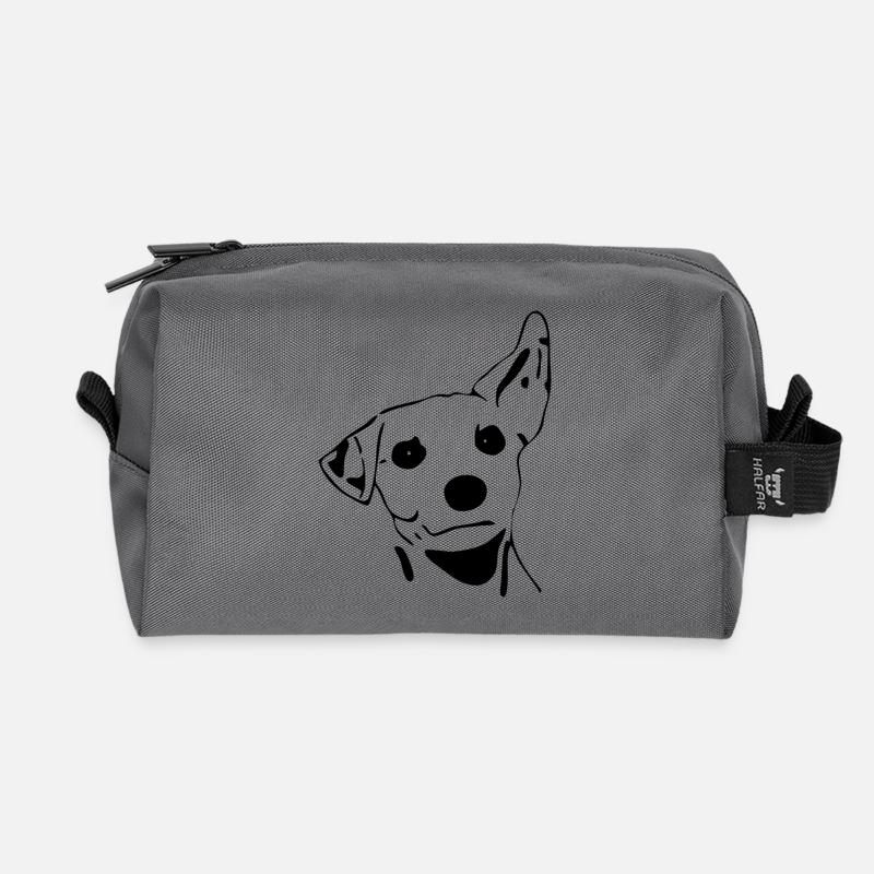 Hund, aufmerksam, Geschenk, Idee - Recycelte Kulturtasche - Anthrazit