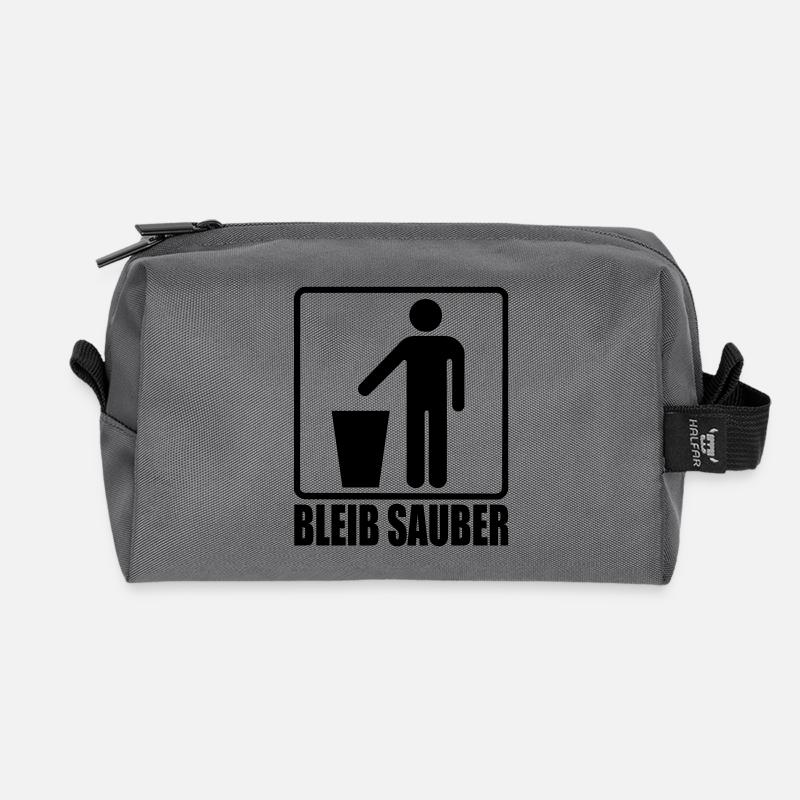 bleib sauber - Recycelte Kulturtasche - Anthrazit