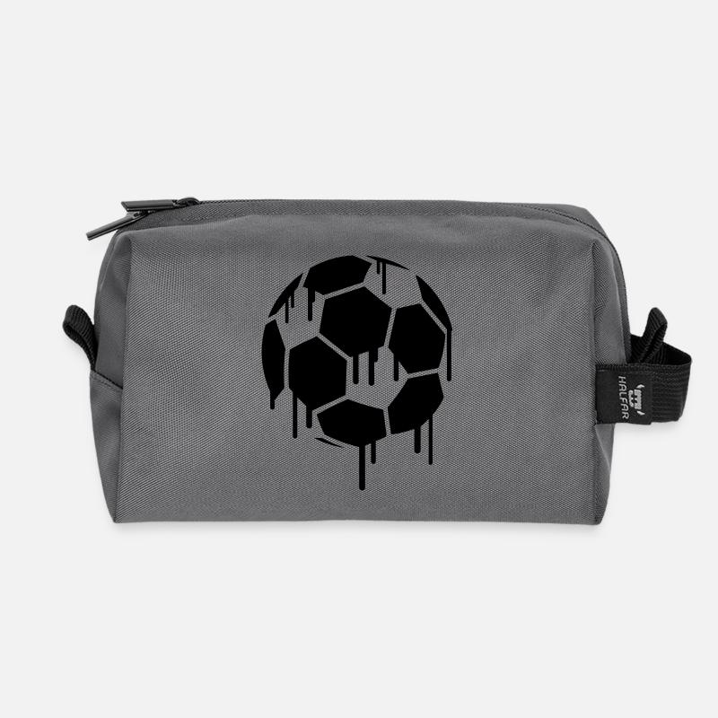 Soccer Graffiti - Recycelte Kulturtasche - Anthrazit