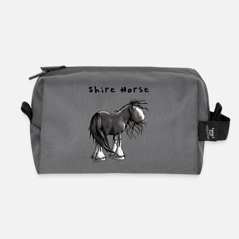 Süßes Shire Horse - Recycelte Kulturtasche - Anthrazit