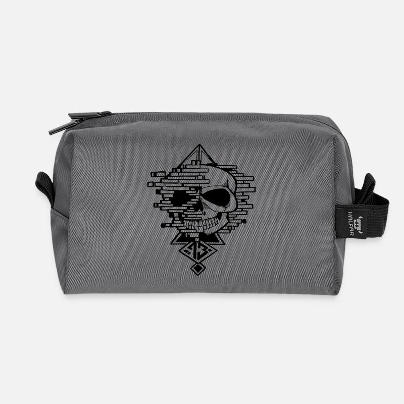 graphic crane - Recycled Toiletry Zip Bag - anthracite