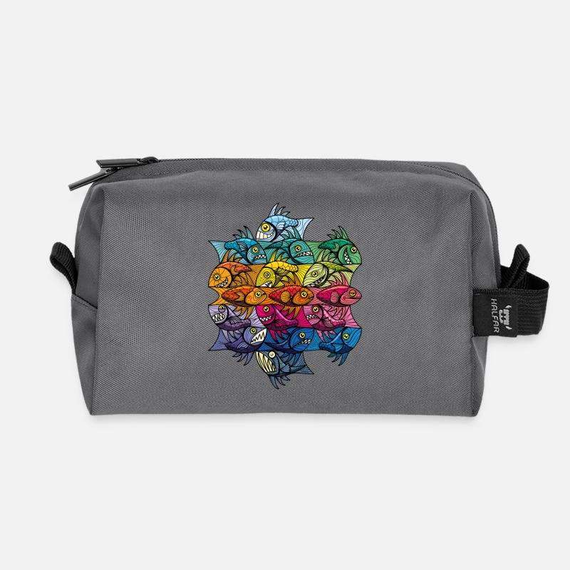 Escherfish style Pattern V - Recycelte Kulturtasche - Anthrazit