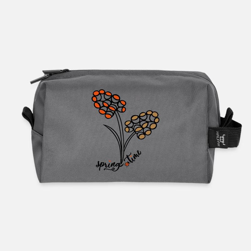 Spring Time - Recycelte Kulturtasche - Anthrazit