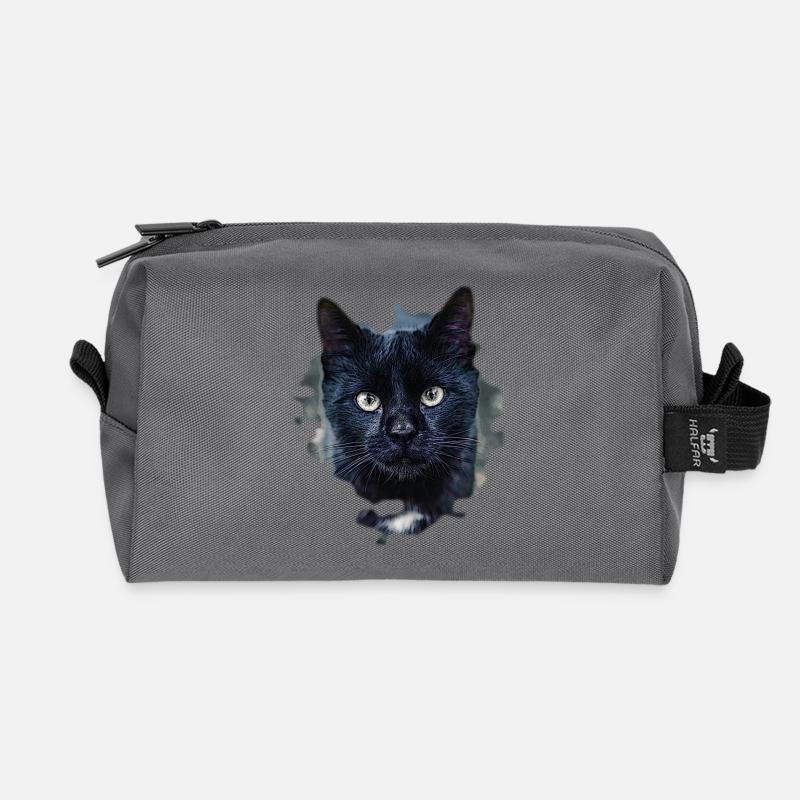 black cat black cat - Recycled Toiletry Zip Bag - anthracite
