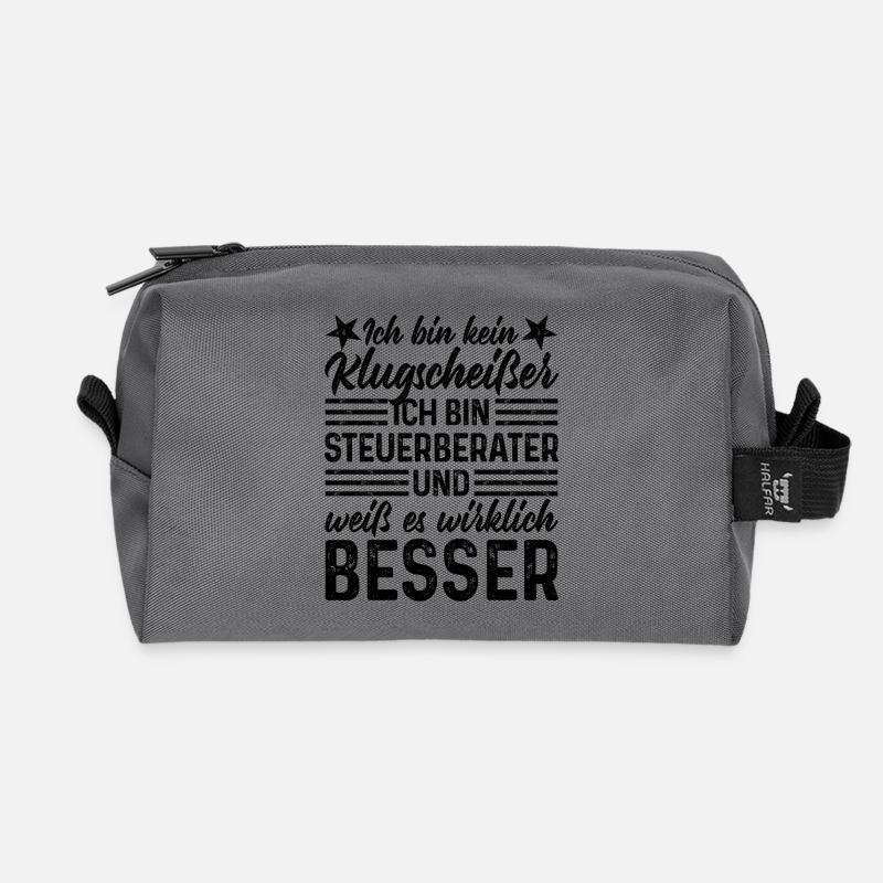Steuerberater lustiger Spruch kein Klugscheißer - Recycelte Kulturtasche - Anthrazit