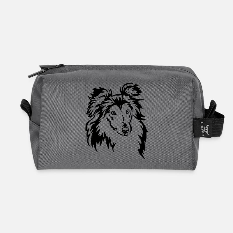 Sheltie Kopf - Recycelte Kulturtasche - Anthrazit