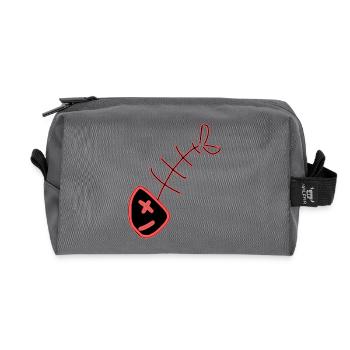 Poisson chemise poisson motif,Cadeau de vêtements de pêche - Trousse de toilette en tissu recyclé - anthracite - Devant
