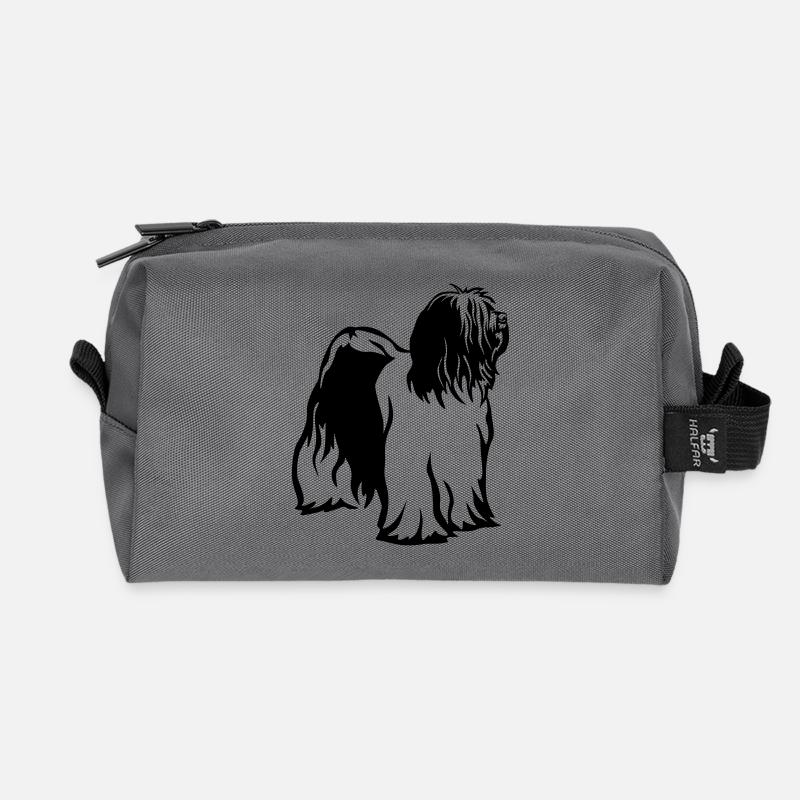 Tibet Terrier - Recycelte Kulturtasche - Anthrazit