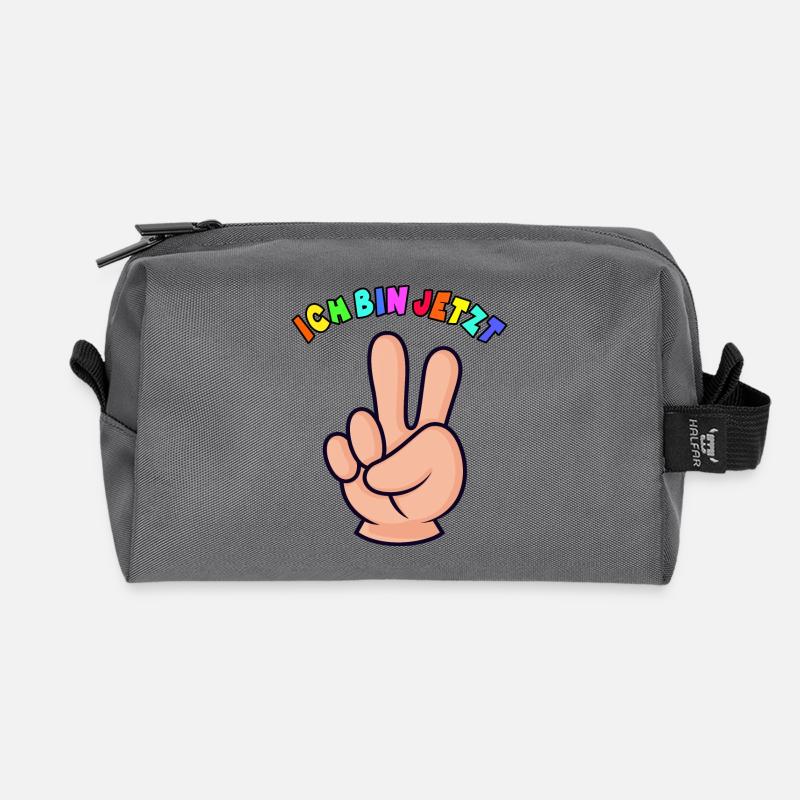 2.Geburtstag Kleinkind Geschenk 2 Finger - Recycelte Kulturtasche - Anthrazit