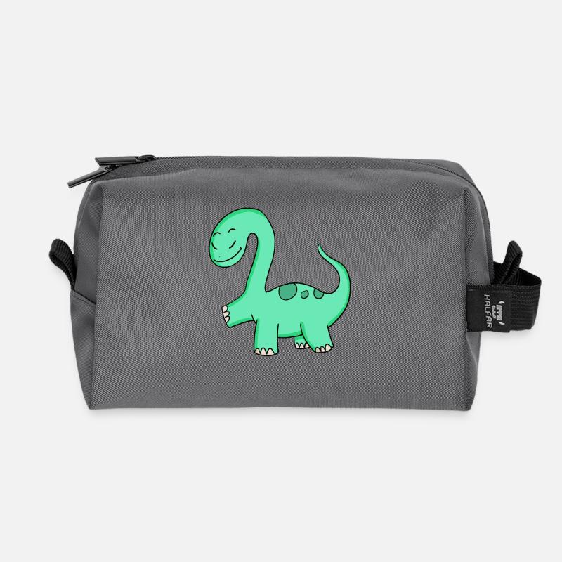 Dinosaurier Motiv - Recycelte Kulturtasche - Anthrazit