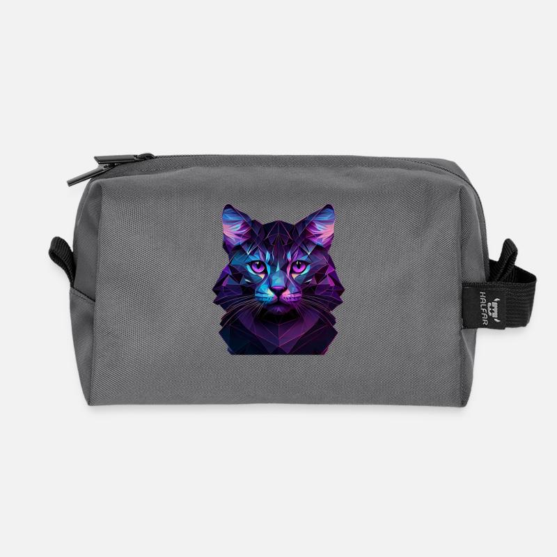 Katze Katzen Kätzchen Polygon Katze - Recycelte Kulturtasche - Anthrazit