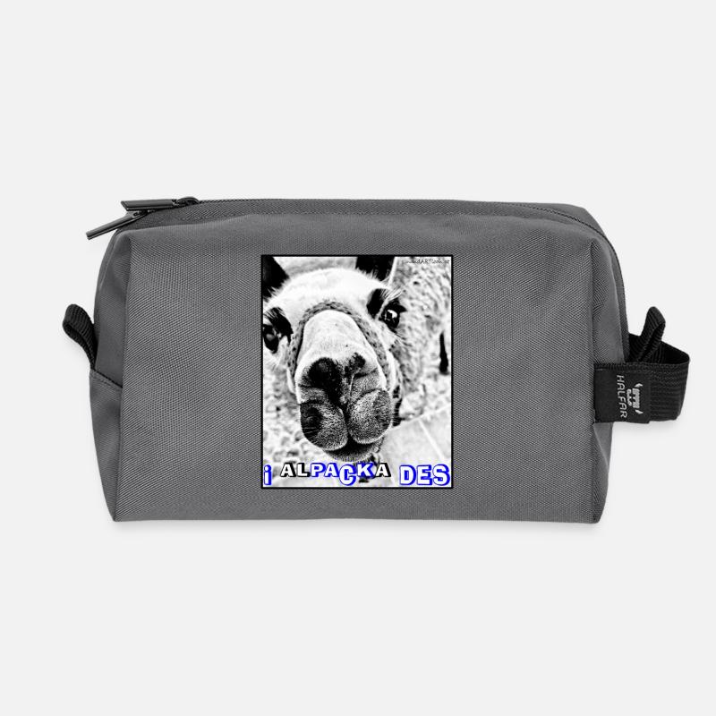 ALPAKA-i pack des-ich packe das, Wortwitz, Dialekt - Recycelte Kulturtasche - Anthrazit