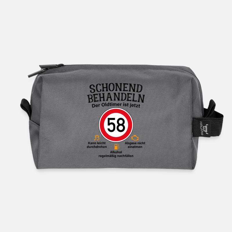 58. Geburtstag Schonend Behandeln Oldtimer Ist 58 - Recycelte Kulturtasche - Anthrazit